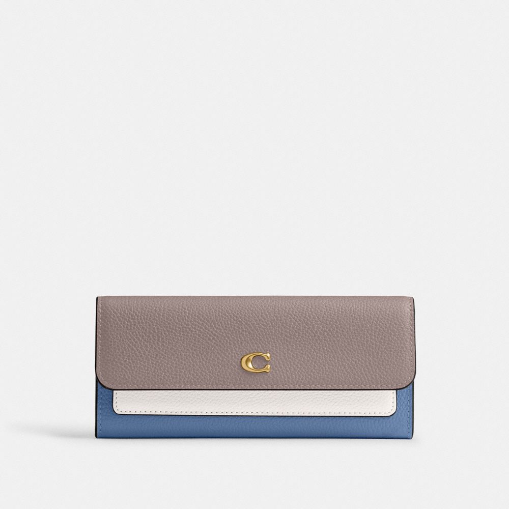 COACH®,Mila Long Flap Wallet In Colorblock,,Front View