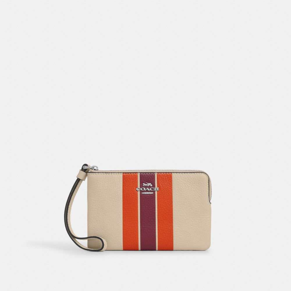 Corner Zip Wristlet With Stripe, ProductTile