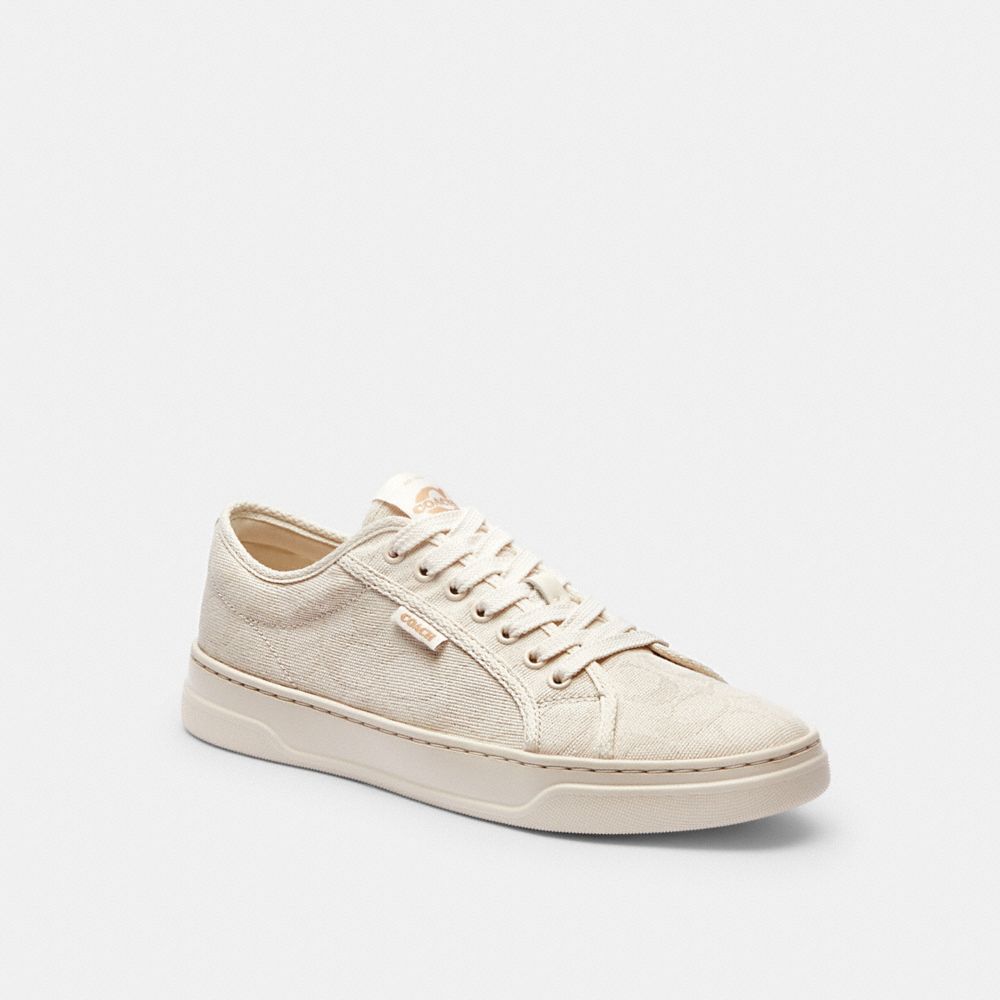 COACH®,Canvas Sneaker,Casual,Casual,Cream,Front View