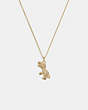 COACH®,PAVÉ REXY NECKLACE,Plated Brass,Rexy,Gold/Crystal,Front View