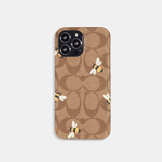 COACH® | Iphone 13 Pro Max Case In Signature Canvas With Bee Print