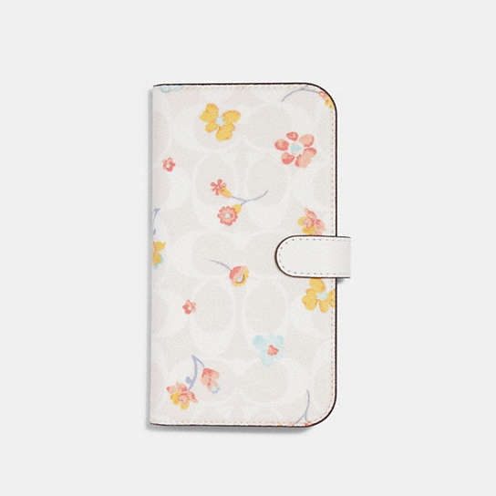 COACH® | Iphone 13 Pro Max Folio In Signature Canvas With Mystical Floral  Print