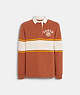 COACH®,VARSITY RUGBY SHIRT,cotton,Sunset,Front View