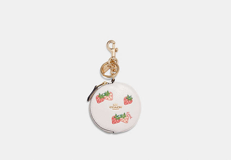 Circular Coin Pouch With Strawberry Print image number 0