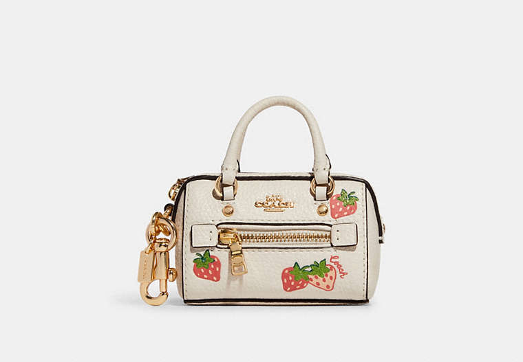 Mini Rowan Satchel Bag Charm With Strawberry Print image number 0