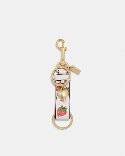 Trigger Snap Bag Charm With Strawberry Print