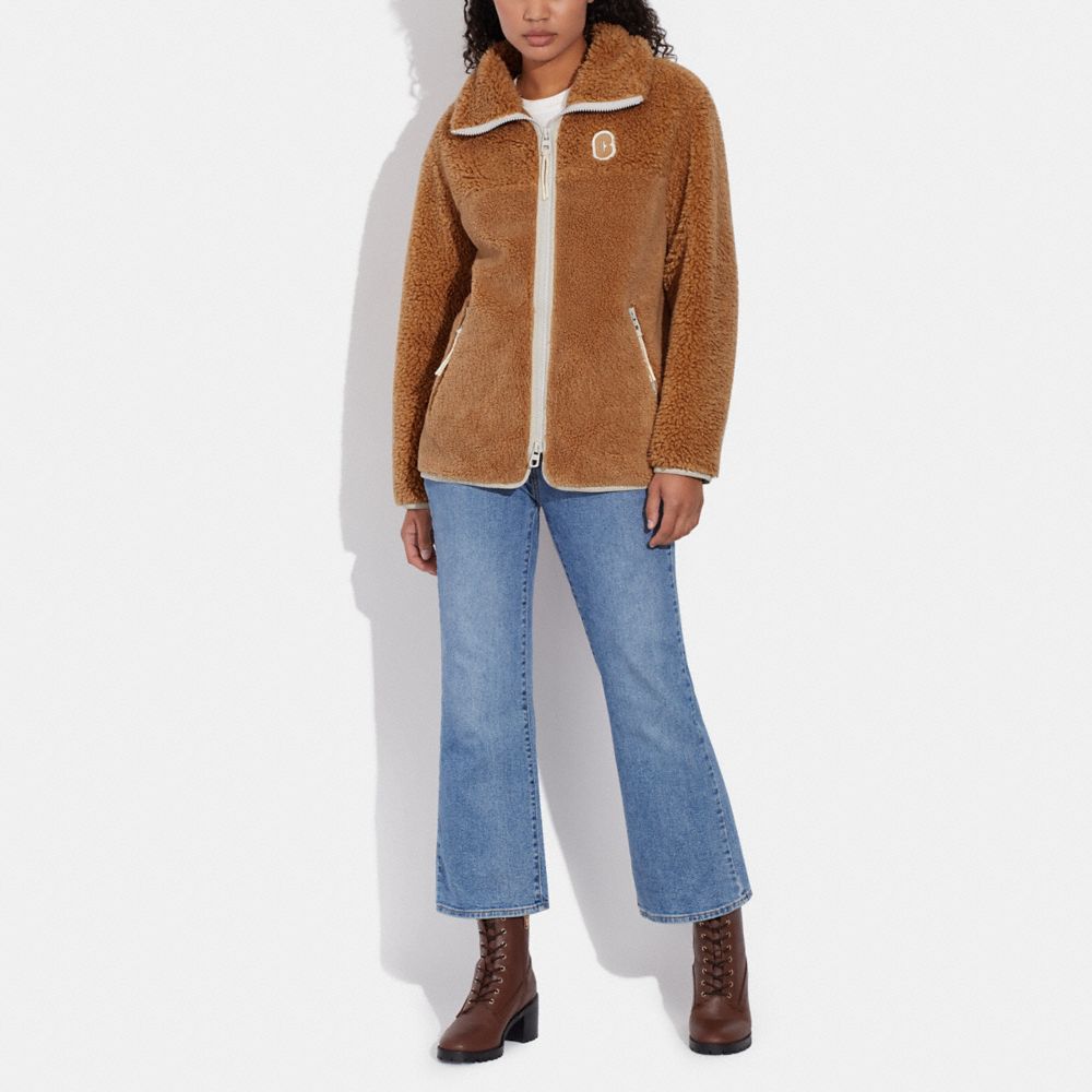 COACH® | Tonal Sherpa Zip Up