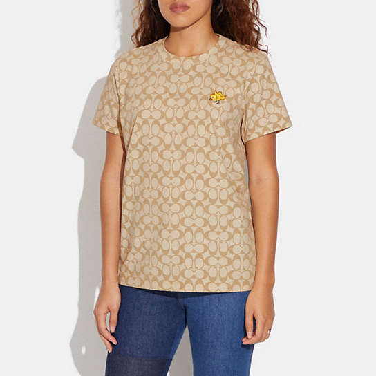 COACH☆Signature Stay Messy T Shirt In Organic Cotton - cert 