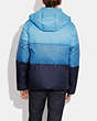 COACH®,COLORBLOCK DOWN JACKET,Polyester,Blue Multi,Scale View