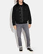 COACH®,DENIM JACKET WITH SHERPA LINING,cotton,Black Wash,Scale View