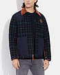 COACH®,QUILTED PLAID JACKET,Polyester,Navy/Green Multi,Scale View