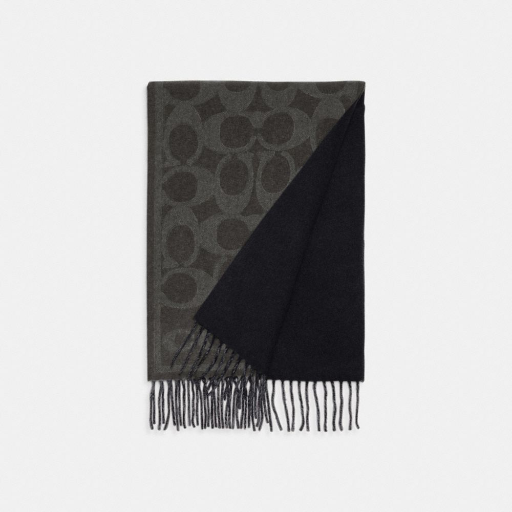 COACH REVERSIBLE SIGNATURE CASHMERE MUFFLER 