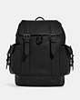 COACH®,HUDSON BACKPACK,Natural Pebble Leather,Large,Gunmetal/Black,Front View