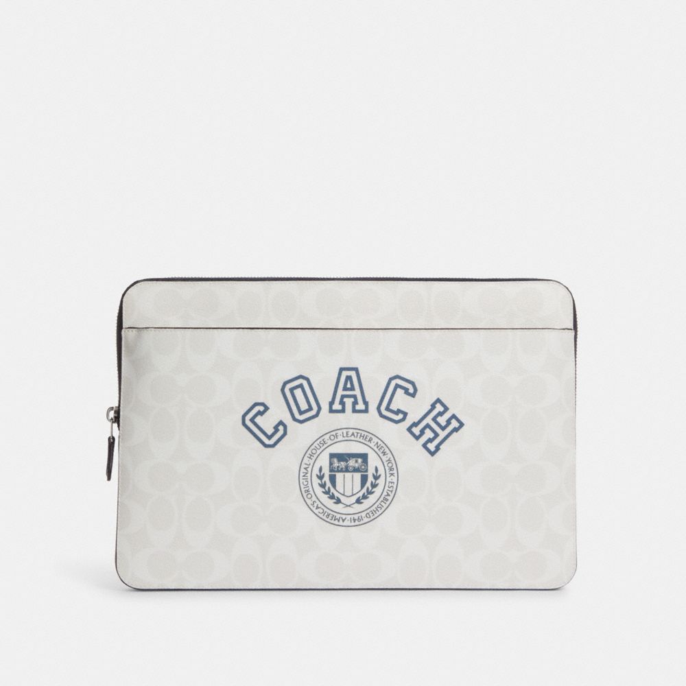 COACH OUTLET® Laptop Sleeve In Signature Canvas With Coach Varsity