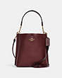 COACH®,MOLLIE BUCKET BAG 22,Snakeskin Leather,Medium,Gold/Wine Multi,Front View