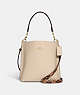COACH®,MOLLIE BUCKET BAG 22,Snakeskin Leather,Medium,Gold/Ivory Multi,Front View