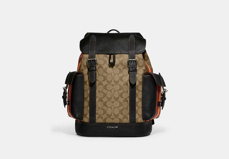 Hudson Backpack In Signature Canvas With Varsity Stripe