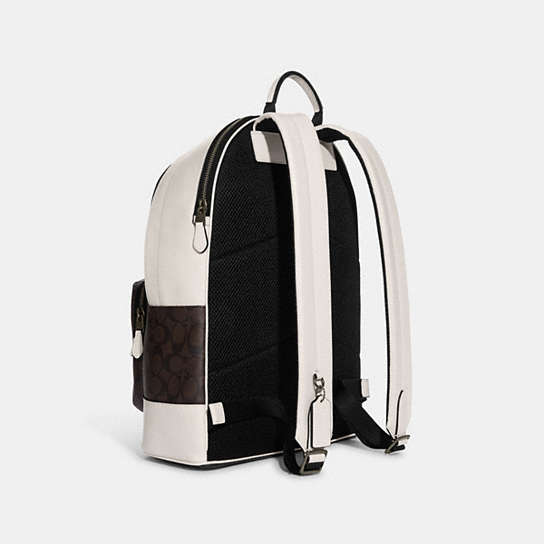 COACH WEST BACKPACK IN SIGNATURE CANVAS WITH VARSITY STRIPE 3001 QB/CH ...