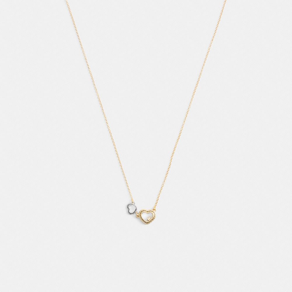 Double Stitched Hearts Pendant Necklace, ProductTile