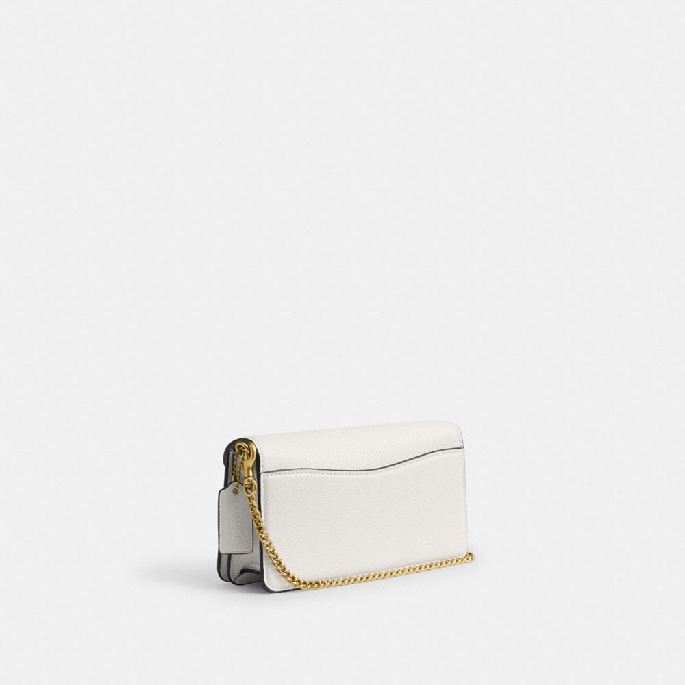 COACH®,Tabby Chain Crossbody Bag 19,Lining Synthetic,Leather,Crossbody,Metal,Logo,Brass,Day Party,White,Angle View