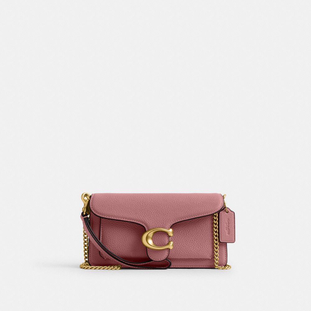 COACH®,Tabby Chain Crossbody Bag 19,Lining Synthetic,Leather,Crossbody,Metal,Logo,Brass,Day Party,,Front View