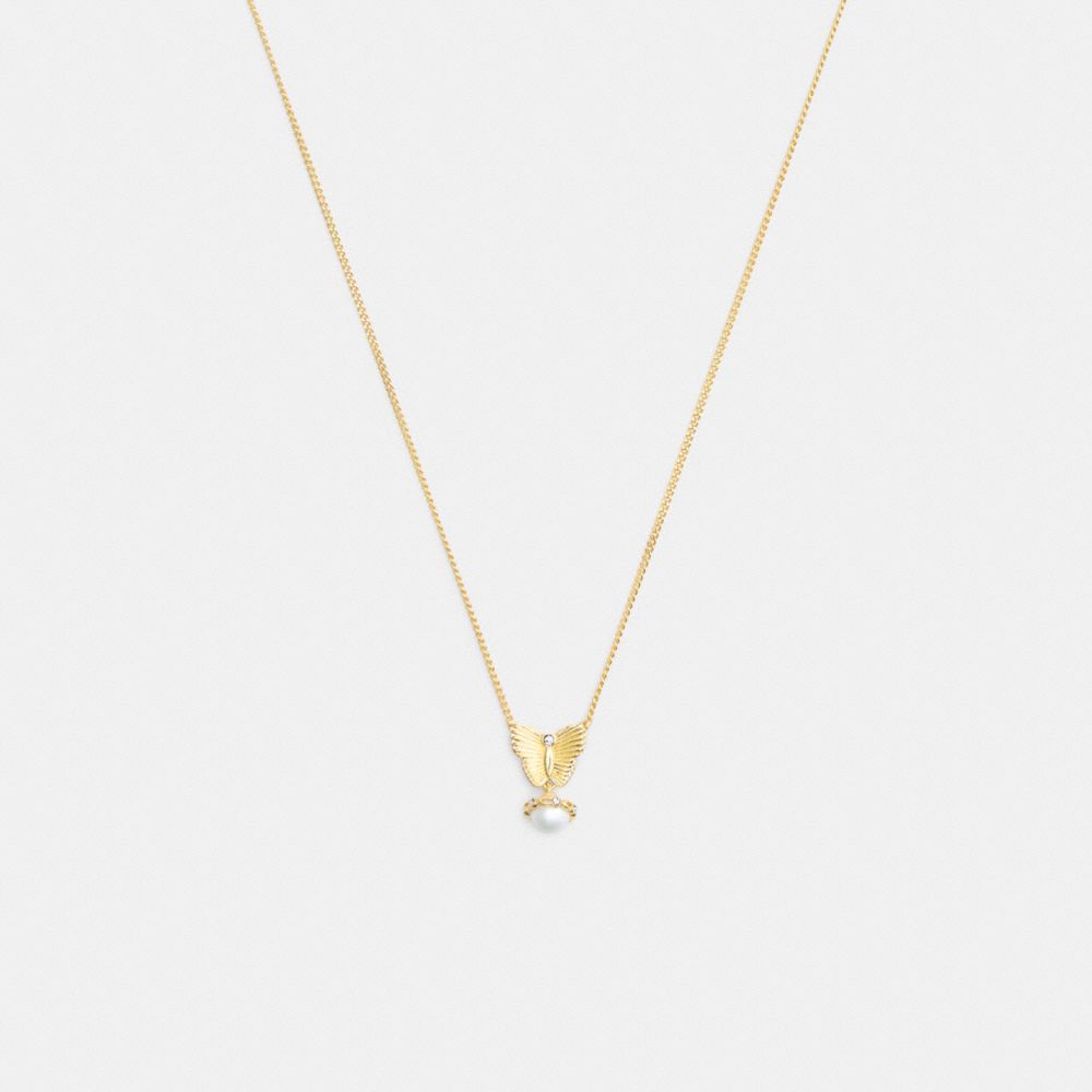 Butterfly Pearl Pendant Necklace, ProductTile
