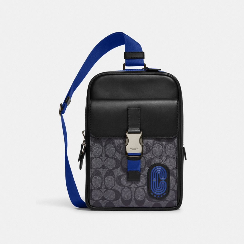 COACH® | Track Pack In Signature Canvas With Coach Patch