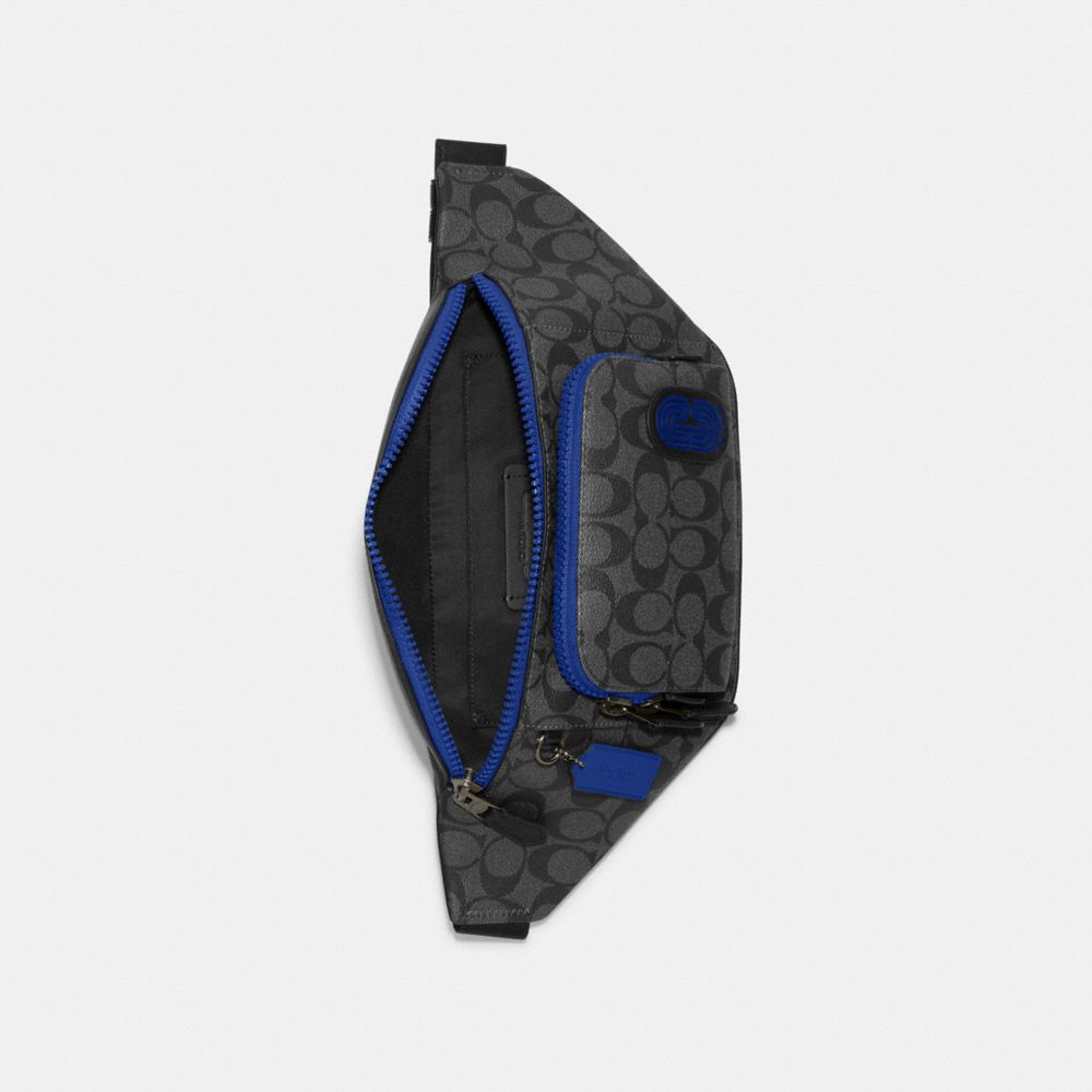 COACH®,Track Belt Bag In Signature Canvas With Coach Patch,,Inside View,Top View