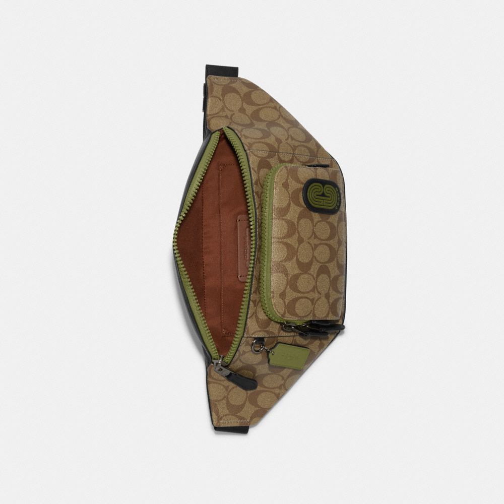 COACH® | Track Belt Bag In Signature Canvas With Coach Patch