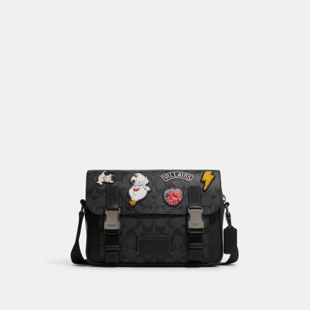 Disney X Coach Track Crossbody In Signature Canvas With Patches