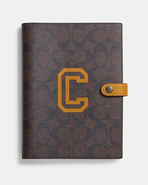 Notebook In Signature Canvas With Varsity Motif