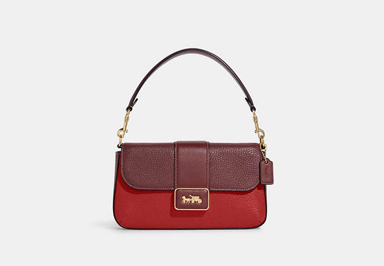 COACH®,MINI GRACE CROSSBODY IN COLORBLOCK,Fabric/Leather,Gold/Red Apple Multi,Front View