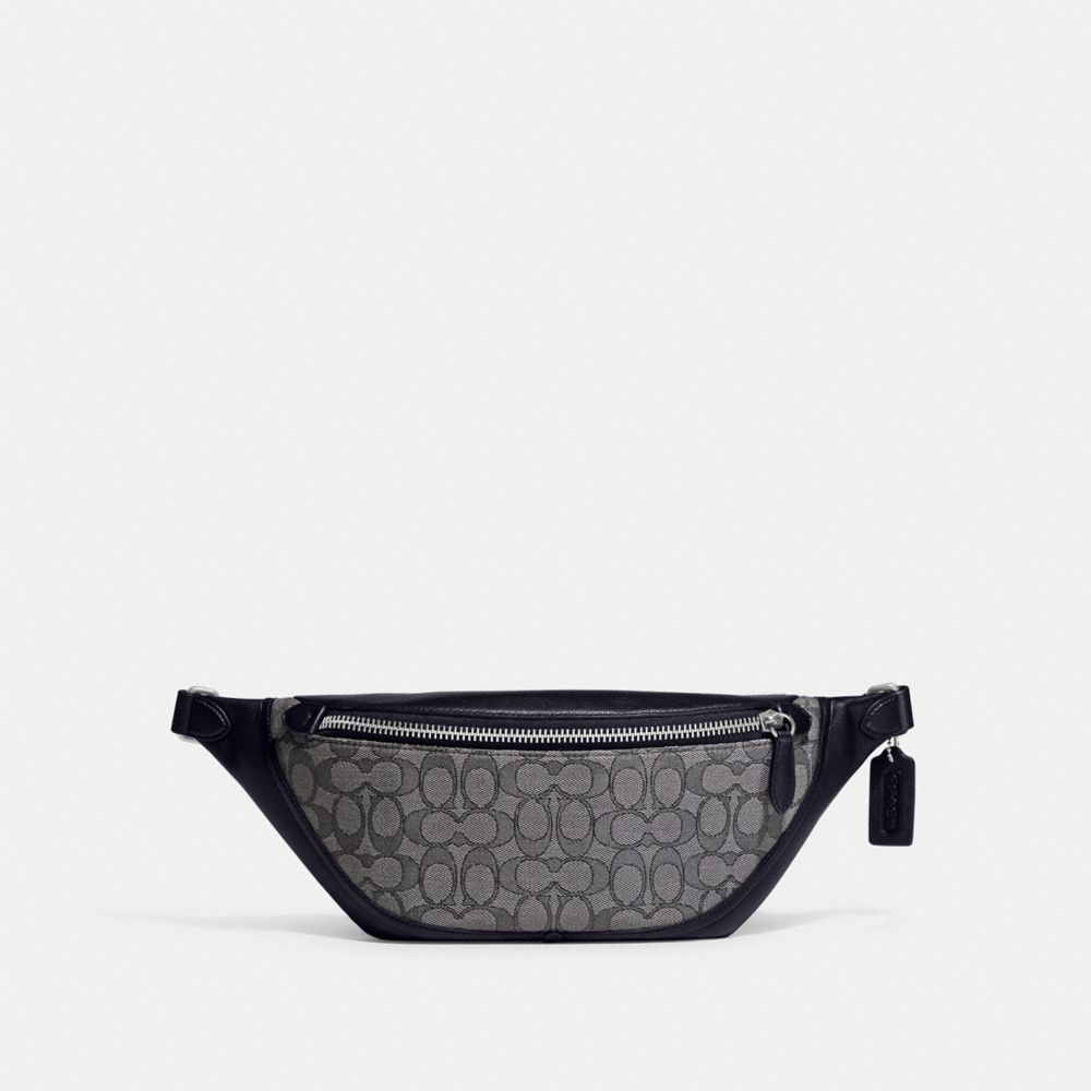 Coach League Belt Bag In Signature Jacquard In Midnight Navy