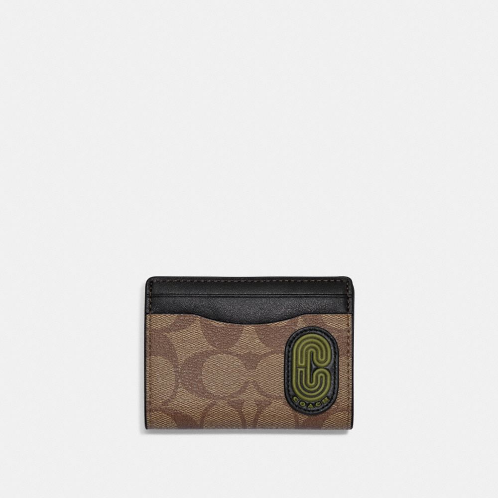 COACH® Card Case In Signature Canvas With Coach Patch