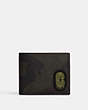 3 In 1 Wallet In Signature Canvas With Camo Print And Coach Patch