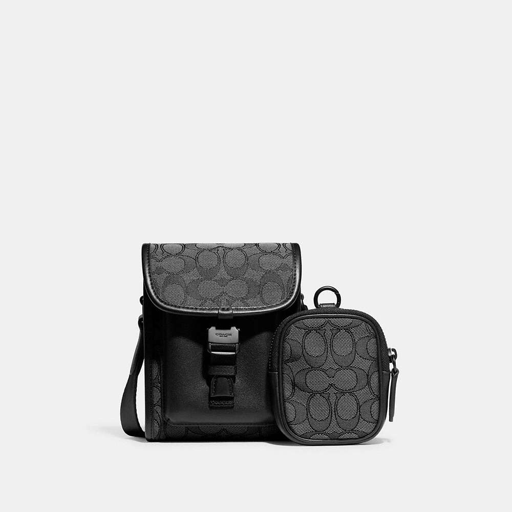 Coach South Crossbody With Hybrid Pouch In Charcoal/black