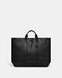 COACH®,TOBY TURNLOCK TOTE,Leather,Large,Black,Front View