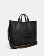 COACH®,TOBY TURNLOCK TOTE,Leather,Large,Black,Angle View