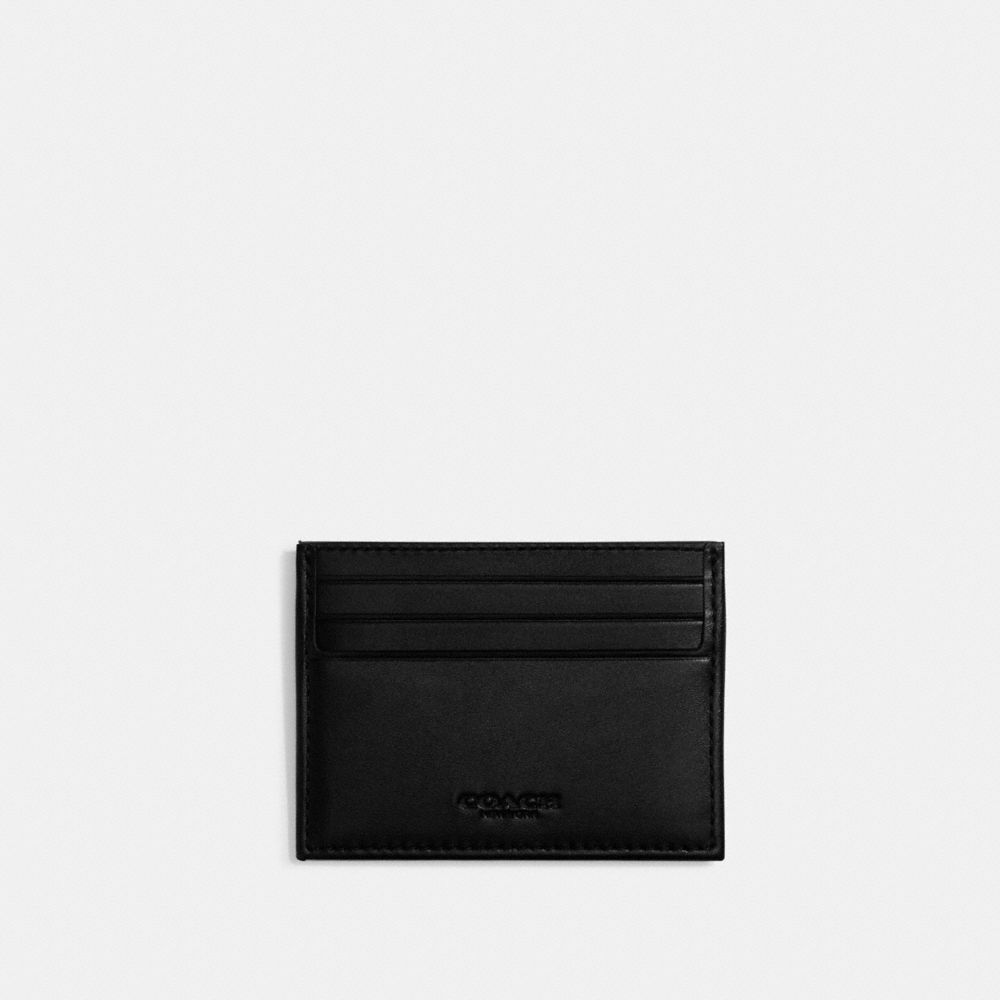 Coach Card Case In Charcoal/black