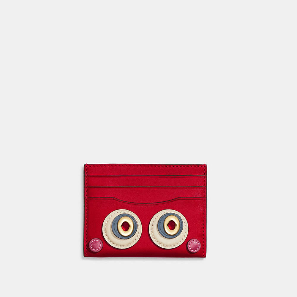 Coach Ies Card Case With Sweetie In Red