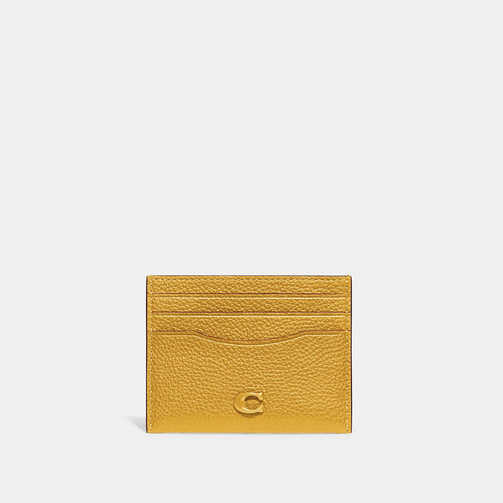 Coach Card Case In Yellow Gold