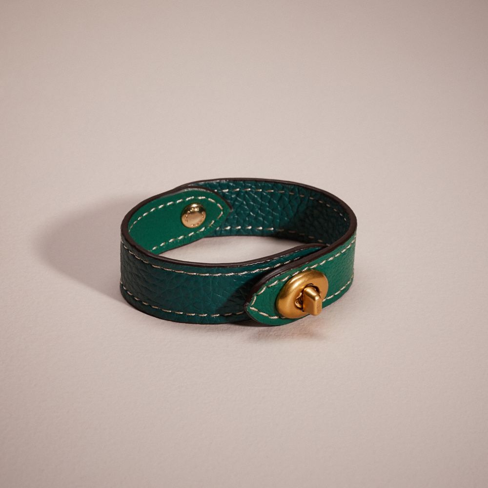 Coach Remade Turnlock Bracelet In Green Multi