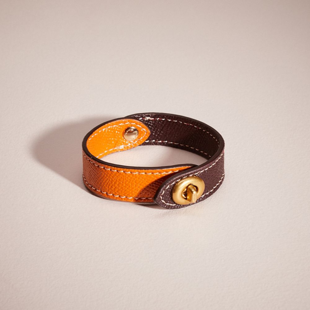 Coach Remade Turnlock Bracelet In Brown/multi