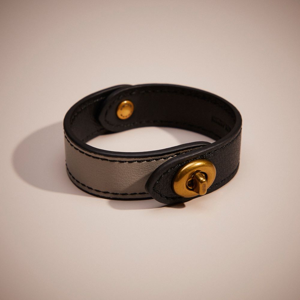 Coach Remade Turnlock Bracelet In Black/grey