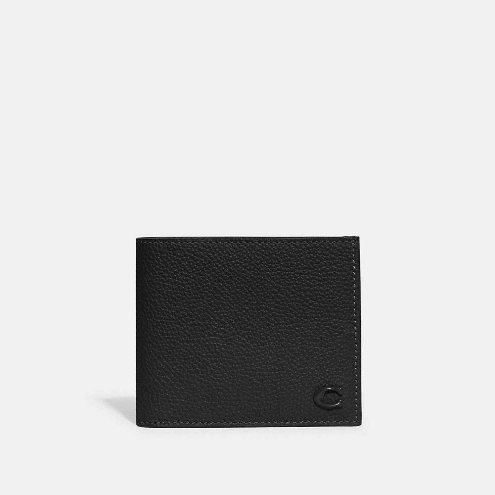 Coach Double Billfold Wallet In Black