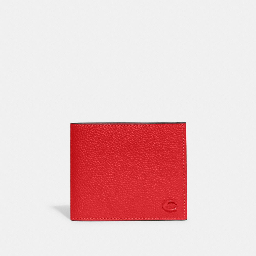 Coach Double Billfold Wallet In Sport Red