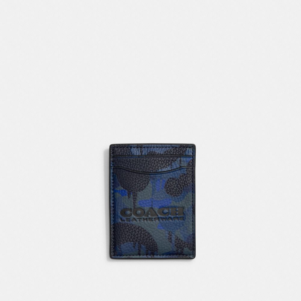 Coach Money Clip Card Case With Camo Print In Blue/midnight Navy ModeSens