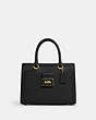 COACH®,GRACE CARRYALL,Pebbled Leather,Large,Gold/Black,Front View