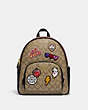 Disney X Coach Court Backpack In Signature Canvas With Patches