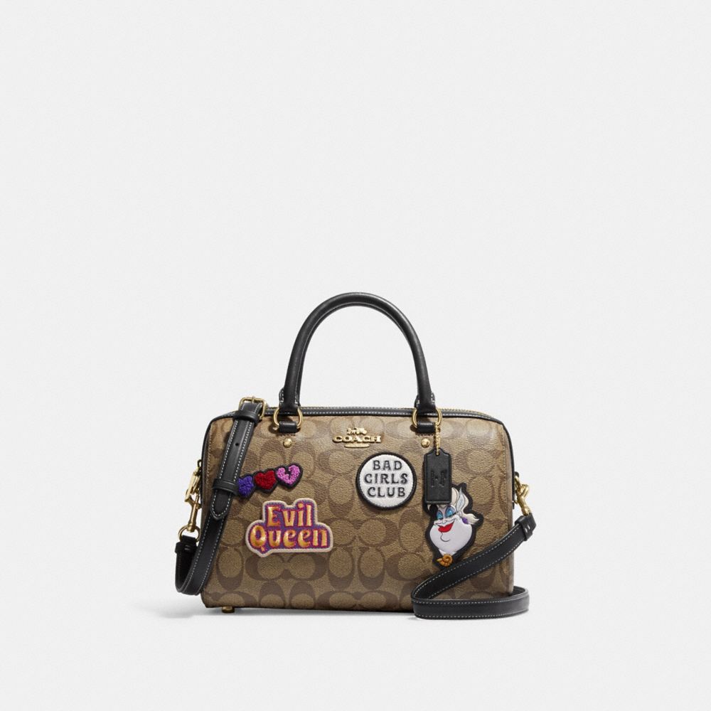 Disney X Coach Rowan Satchel In Signature Canvas With Patches